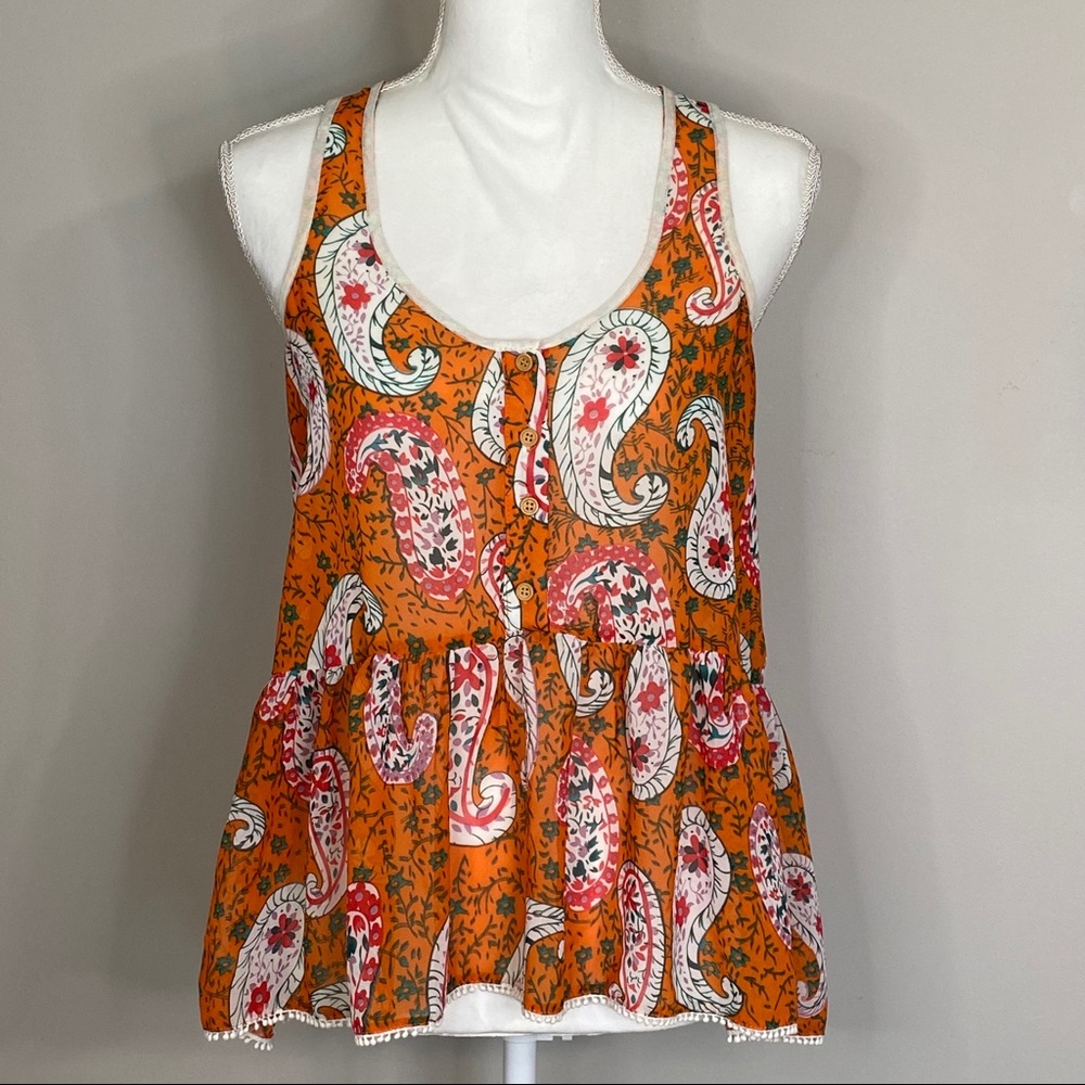 Valija Paisley Sleeveless Racer Back Blouse